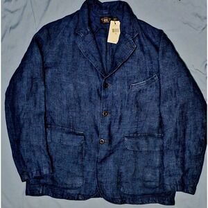 Ralph Lauren RRL Indigo 100% Linen Men's Sportcoat Jacket Blazer New $790‎